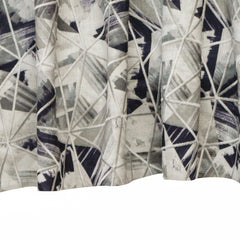 Abstract Triangles Printed Cotton Embroidery Curtain Panels