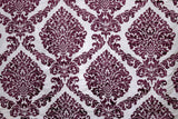 Purple Burntout Velvet Fabric By The Metre