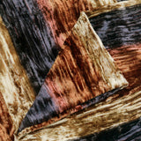 Ombre Striped Rust, Gold Crushed Velvet Curtain Panels