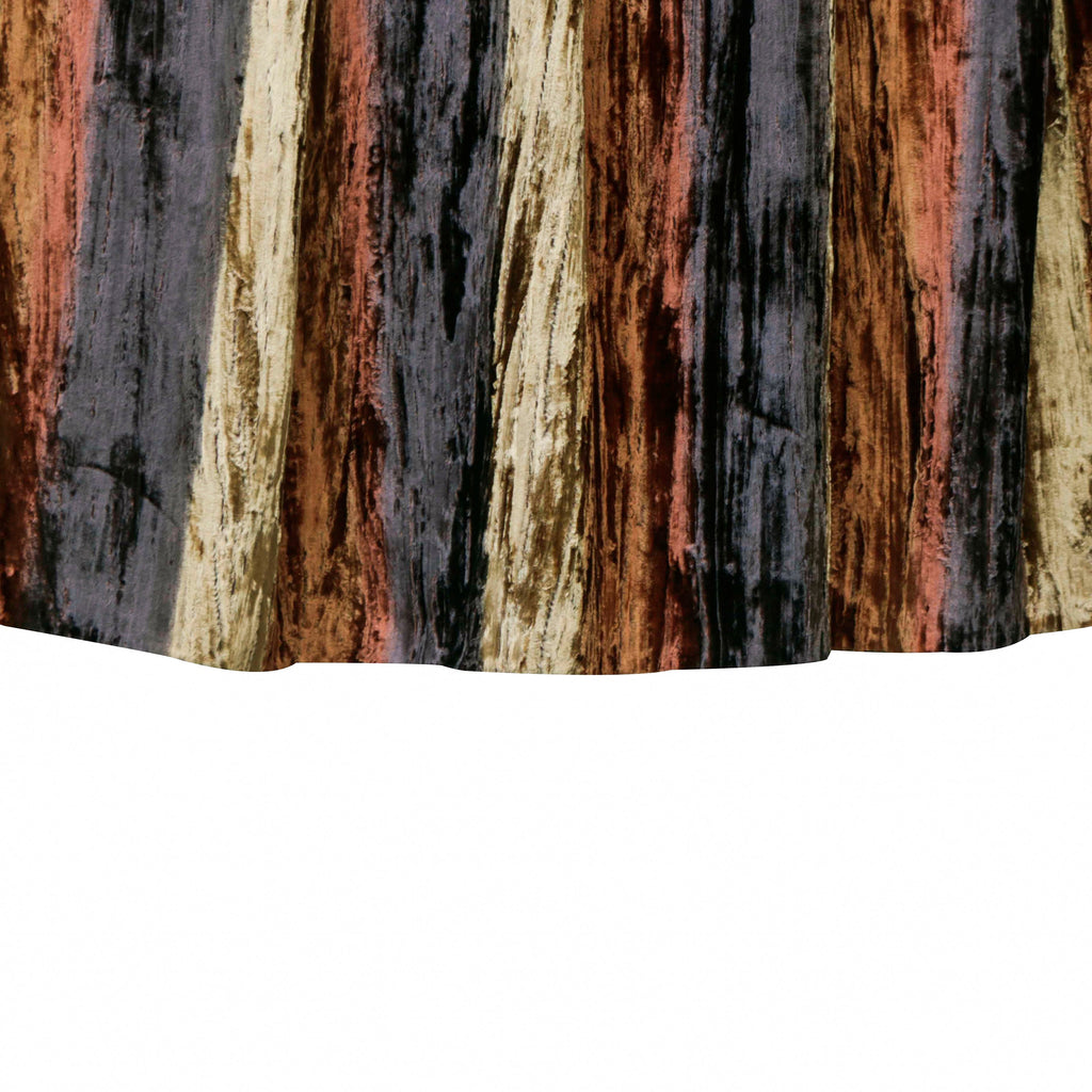Ombre Striped Rust, Gold Crushed Velvet Curtain Panels