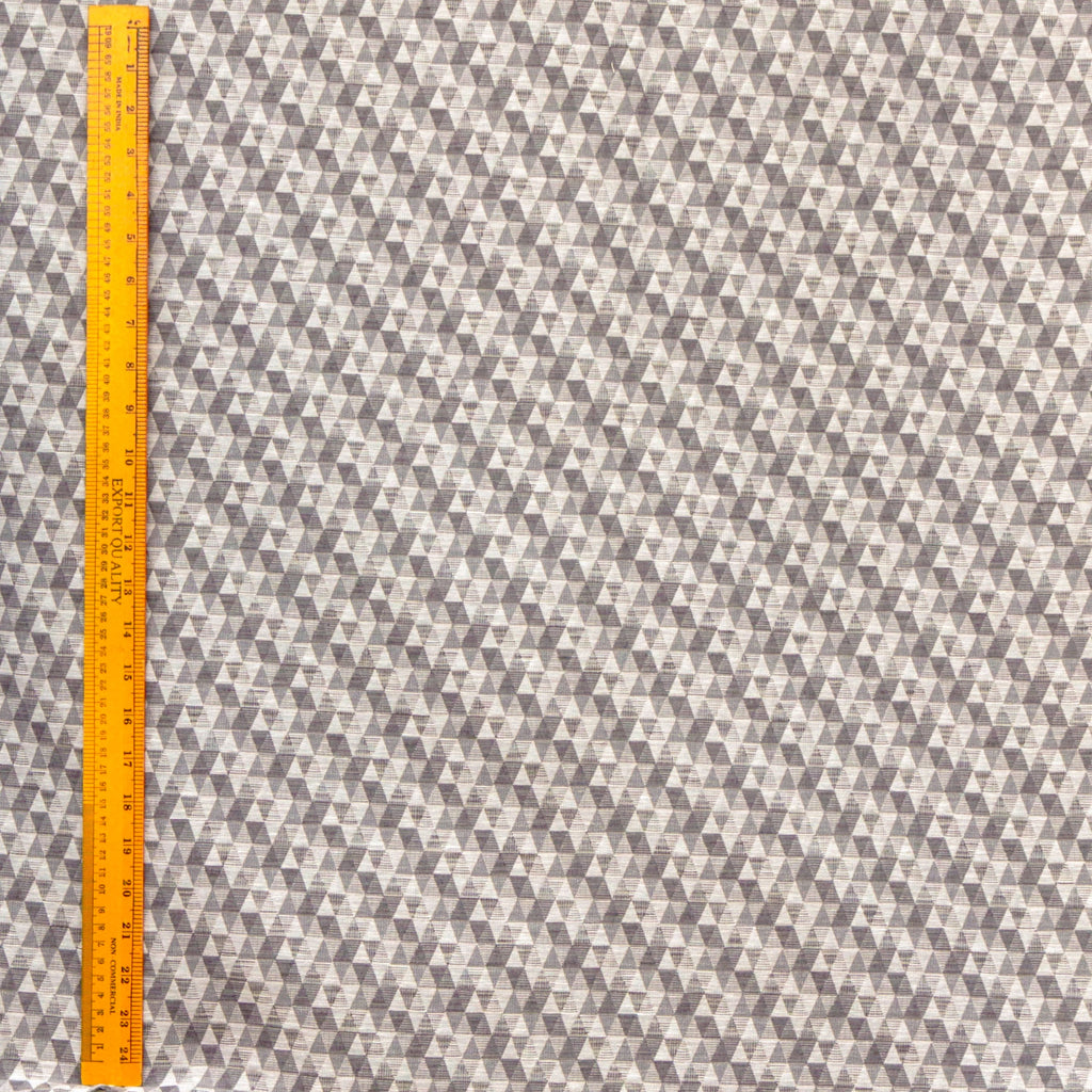 Beige Triangles Jacquard Velvet Fabric By The Metre