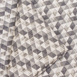 Beige Triangles Jacquard Velvet Fabric By The Metre