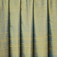 Turquoise & Gold Silk Dupioni Curtain Panels