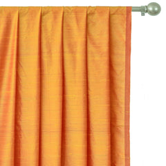Saffron Orange Silk Dupioni Curtain Panels