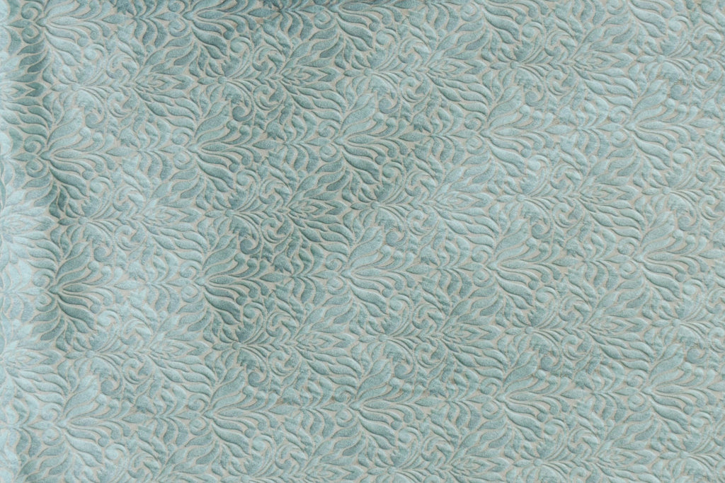 Teal Floral Damask Jacquard Weave Curtain Panels