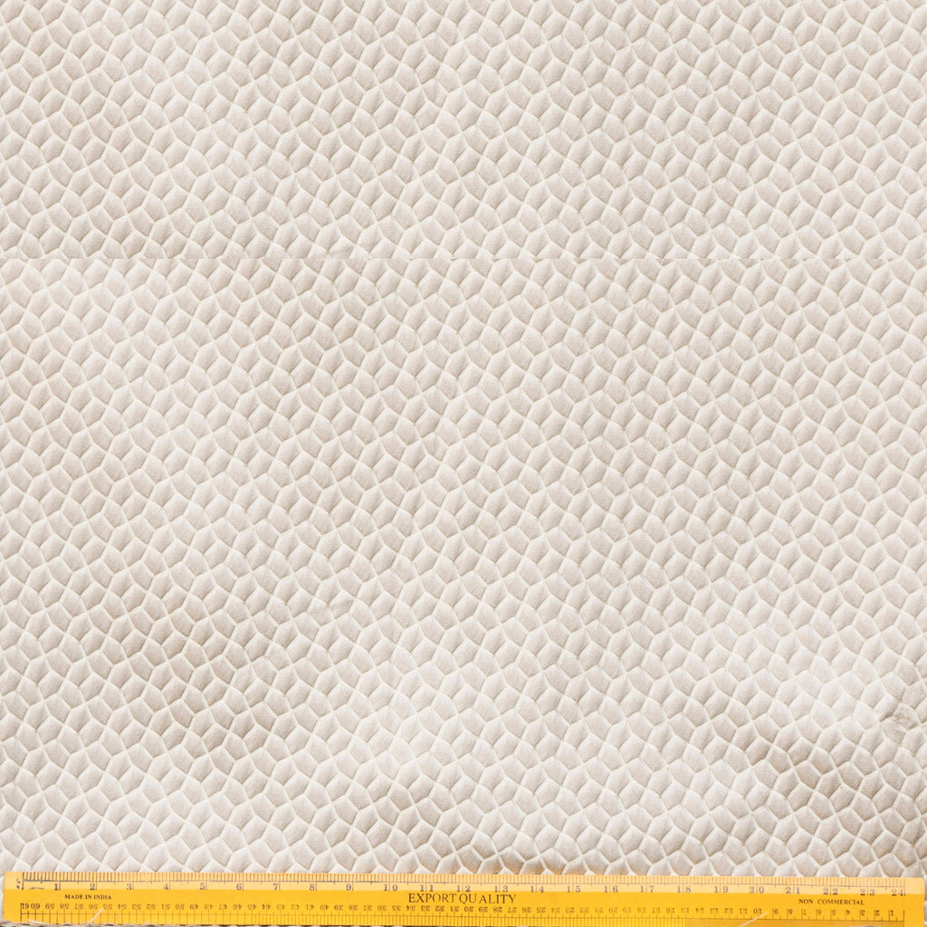 Cream Hexagon Geometric Jacquard Weaved Curtain Panels