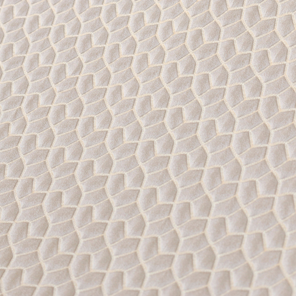 Cream Hexagon Jacquard Fabric By The Metre