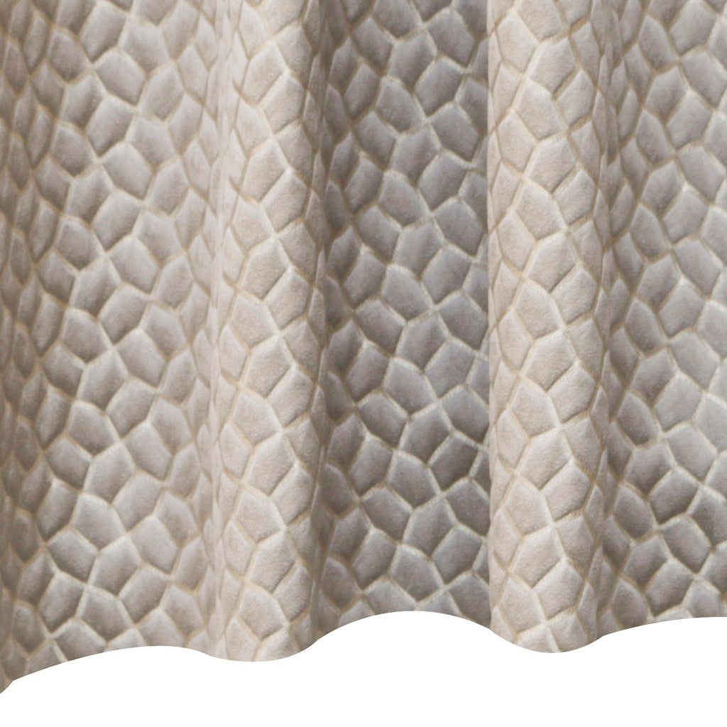 Cream Hexagon Geometric Jacquard Weaved Curtain Panels