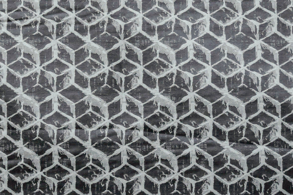 Gray Blocks Jacquard Fabric By The Metre