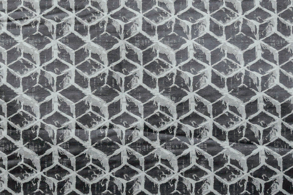 Shaded of Gray Blocks Jacquard Weave Curtain Panels