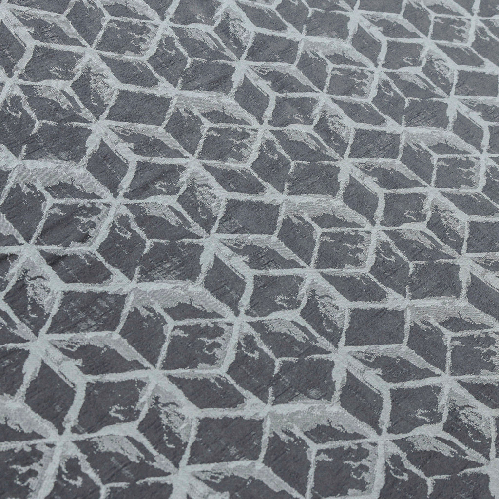 Gray Blocks Jacquard Fabric By The Metre