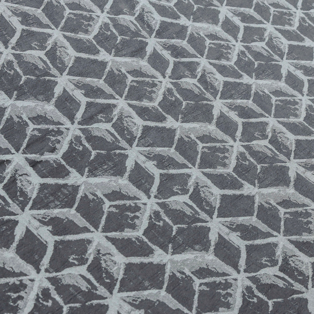 Shaded of Gray Blocks Jacquard Weave Curtain Panels