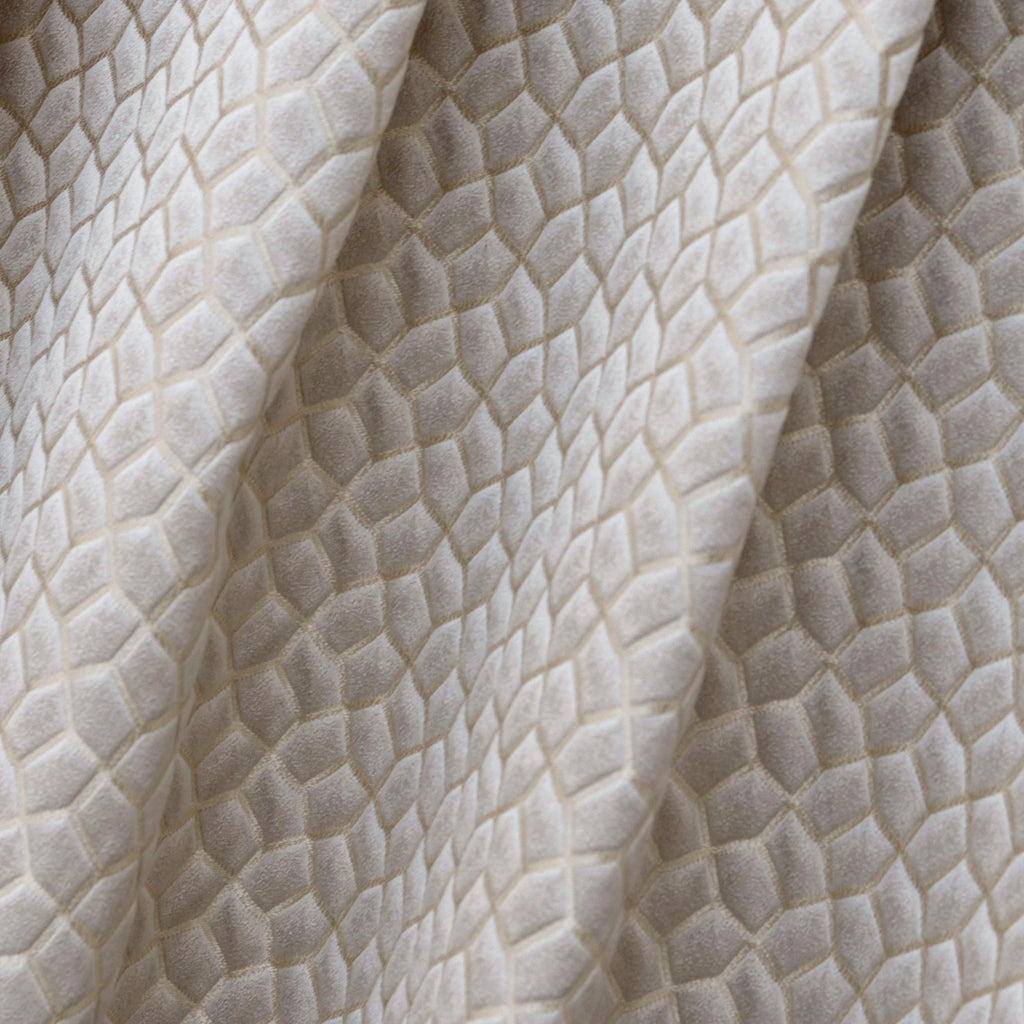 Beigish Gray Hexagon Geometric Jacquard Weave Curtain Panels