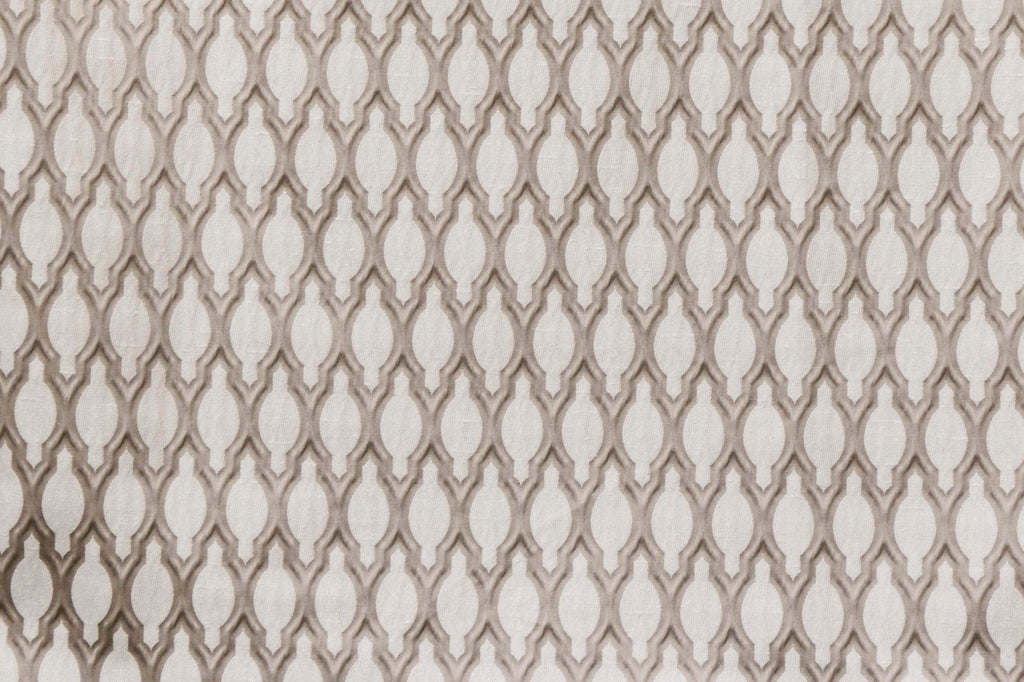 Beige Ogee Jacquard Fabric By The Metre