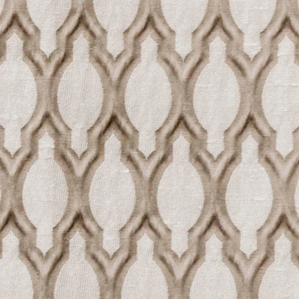 Beige Ogee Jacquard Fabric By The Metre