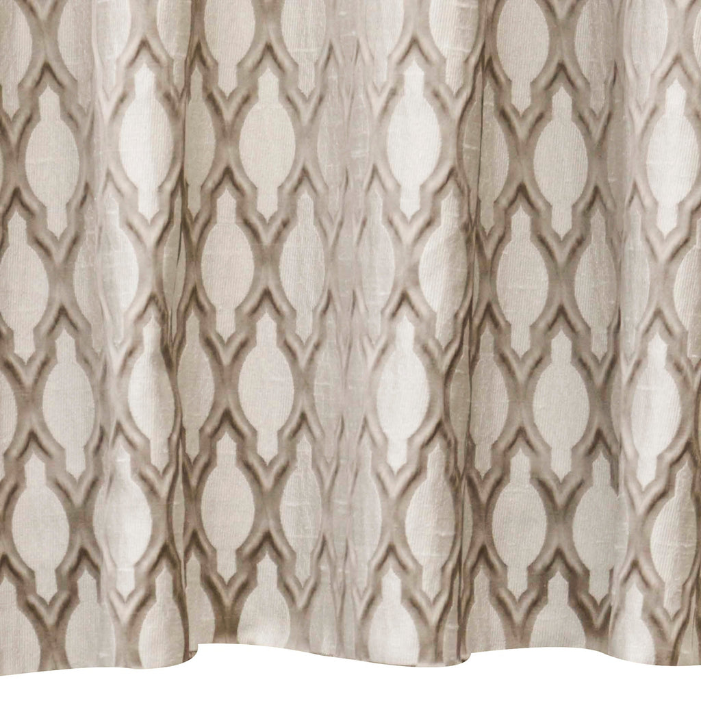 Beige Ogee Geometric Jacquard Weave Curtain Panels