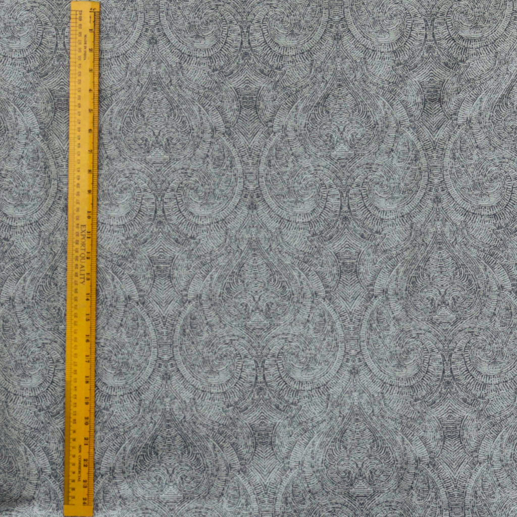 Gray Ancient Damask Jacquard Weave Curtain Panels