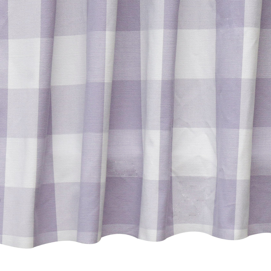 Light Purple N Ivory Gingham Checks Cotton Curtain Panels