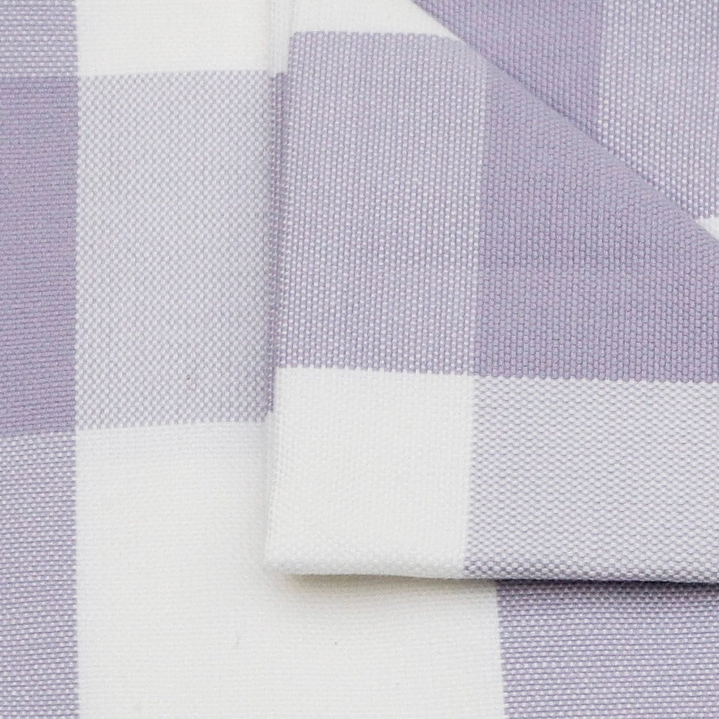 Light Purple N Ivory Gingham Checks Cotton Curtain Panels