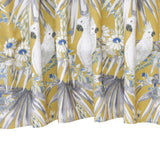 White N Blue Parrots Printed Cotton Curtain Panels
