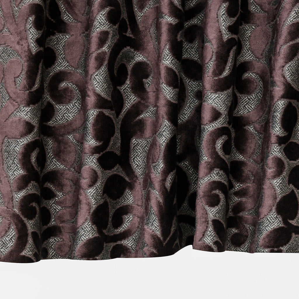 Dark Brown Velvet Flower Jacquard Velvet Curtain Panels