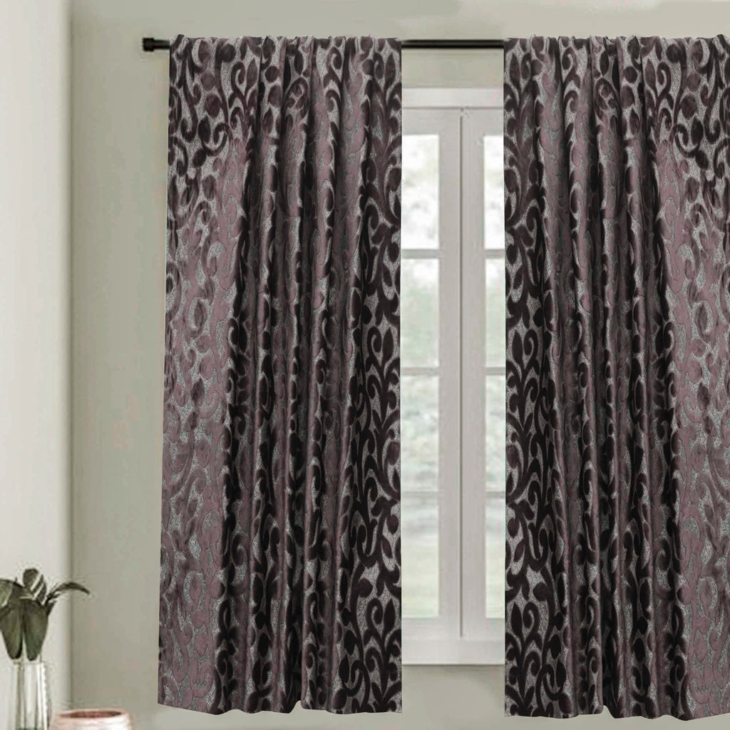 Brown Jacquard Velvet Flower Jacquard Velvet Fabric By The Metre