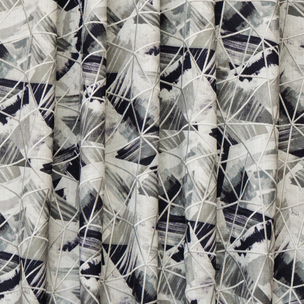 Abstract Triangles Printed Cotton Embroidery Curtain Panels