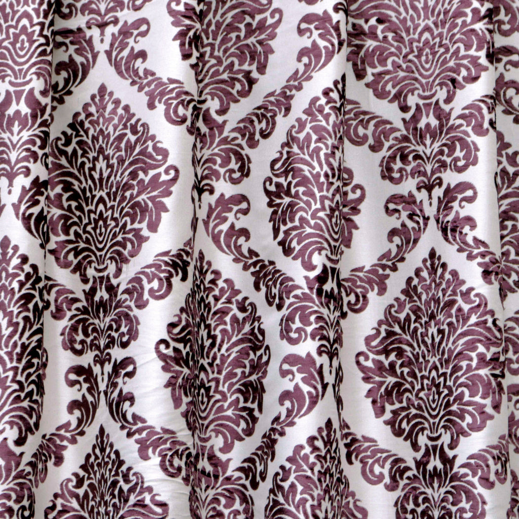Purple Burntout Velvet Fabric By The Metre