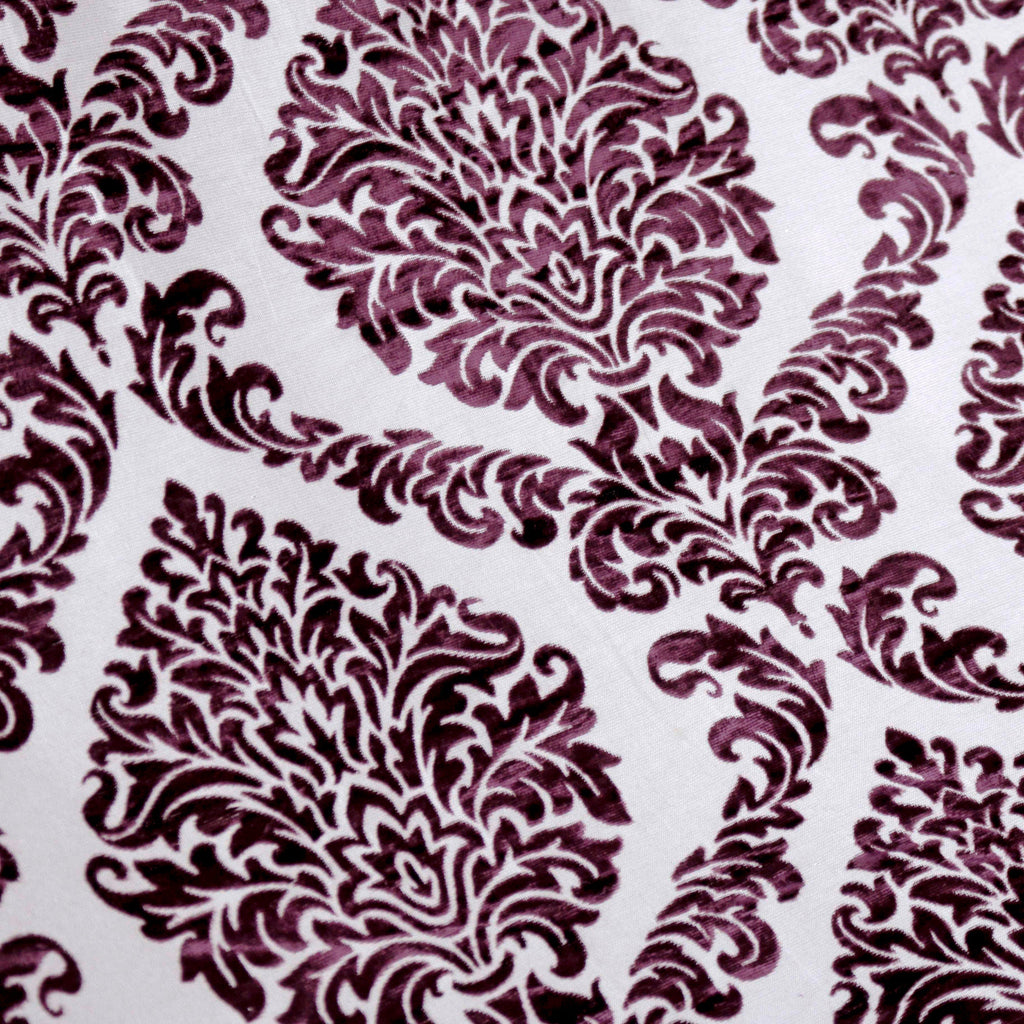 Purple Burntout Velvet Fabric By The Metre