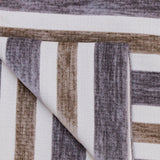 Beige And Purple Chenille Jacquard Velvet Fabric By The Metre