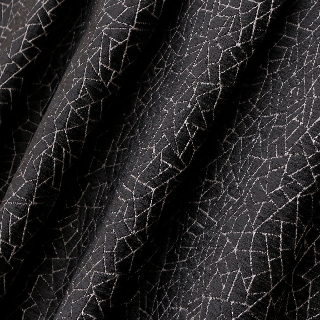 Black Web Jacquard Velvet Fabric By The Metre