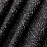 Black Gray Web Jacquard Velvet Abstract Curtain Panels