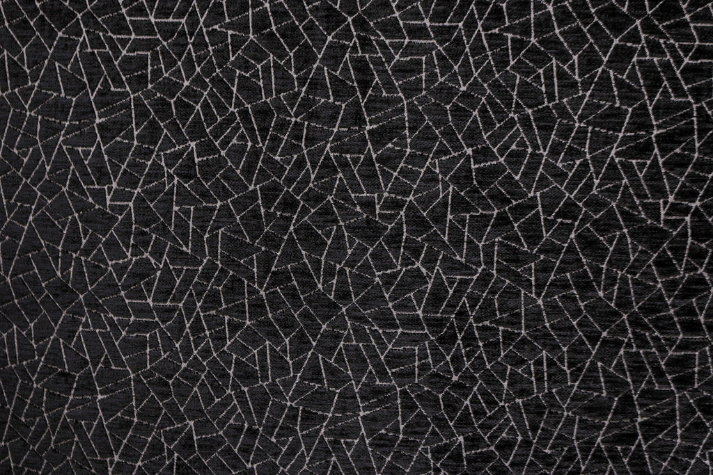 Black Web Jacquard Velvet Fabric By The Metre