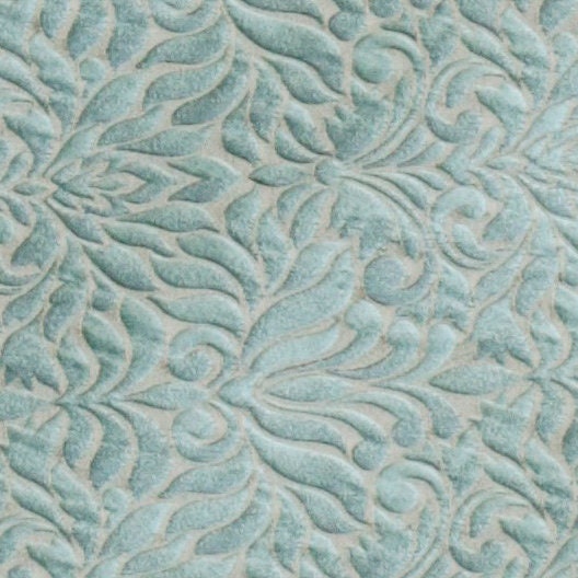 Teal Floral Damask Jacquard Weave Curtain Panels