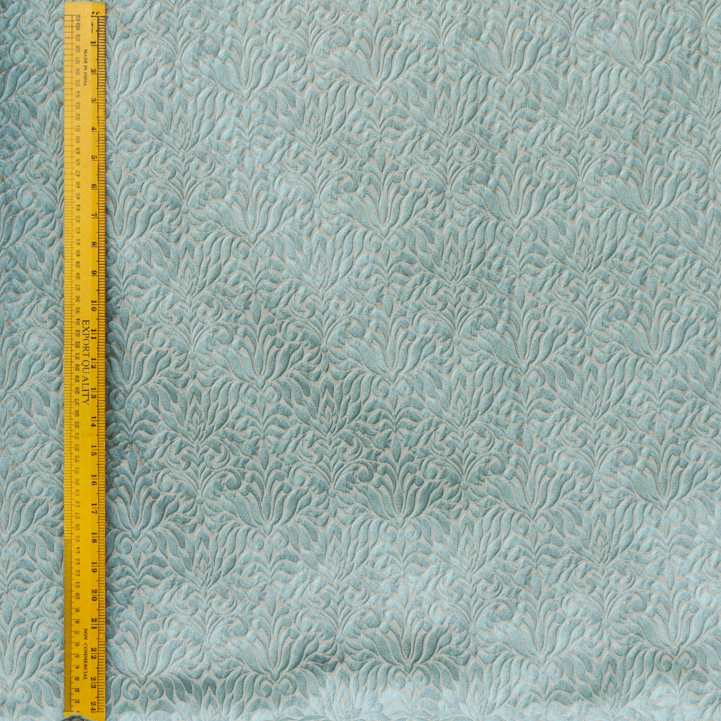 Teal Floral Damask Jacquard Weave Curtain Panels