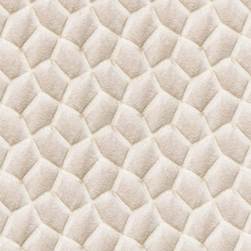 Cream Hexagon Jacquard Fabric By The Metre
