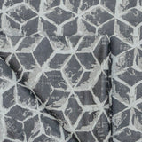 Shaded of Gray Blocks Jacquard Weave Curtain Panels