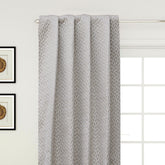 Beigish Gray Hexagon Geometric Jacquard Weave Curtain Panels