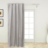 Beigish Gray Hexagon Geometric Jacquard Weave Curtain Panels