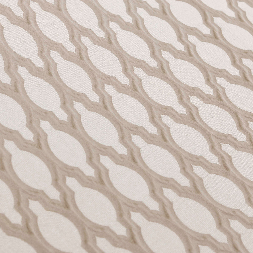 Beige Ogee Geometric Jacquard Weave Curtain Panels