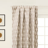 Beige Ogee Jacquard Fabric By The Metre
