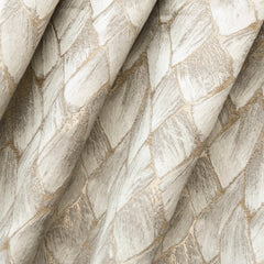 Cream & Gray Pebble Street Jacquard Weave Curtain Panels