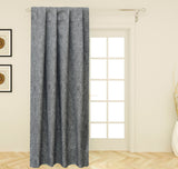 Gray Ancient Damask Jacquard Weave Curtain Panels
