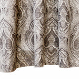 Grey N Cream Paisley Damask Jacquard Weave Curtain Panels