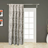 Grey N Cream Paisley Damask Jacquard Weave Curtain Panels
