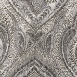 Grey And Cream Jacquard Velvet Fabric By The Metre