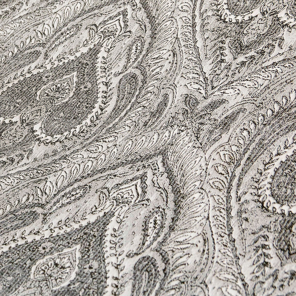 Grey And Cream Jacquard Velvet Fabric By The Metre