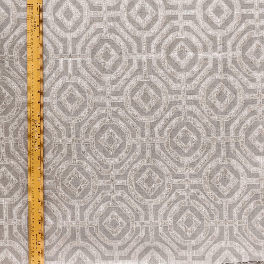 Double Width Beige Jacquard Fabric By The Metre