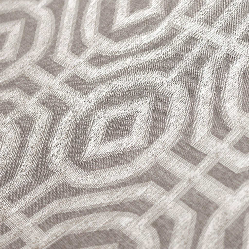 Beige Eternity Geometric Jacquard Weave Curtain Panels