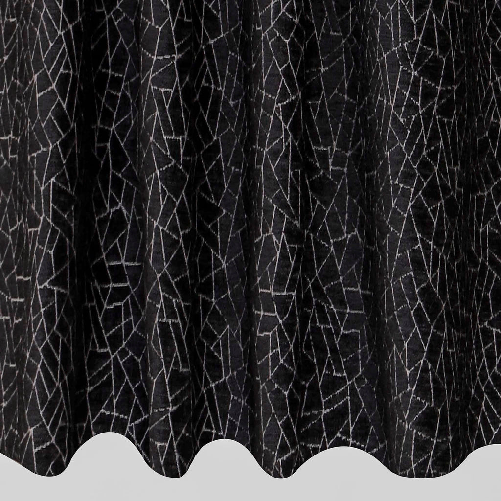 Black Web Jacquard Velvet Fabric By The Metre